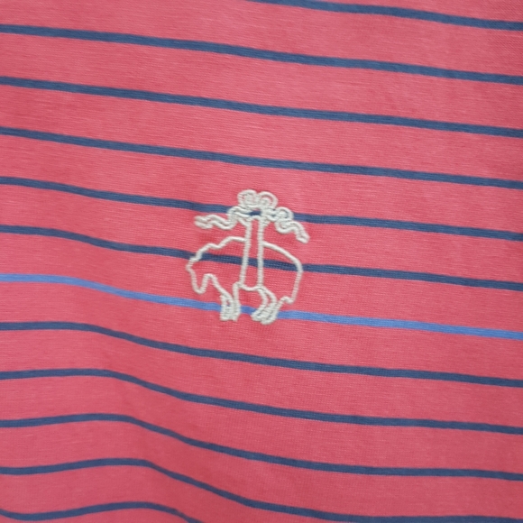L BROOKS BROTHERS RED SALMON POLO SHIRT WITH HORIZONTAL STRIPES - Picture 4 of 7